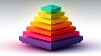 Colorful Pyramid Structure Vibrant Rainbow Layers for Design Marketing and Creative Projects