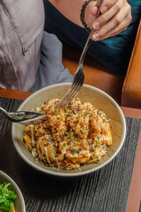 Crispy Fried Seafood with Creamy Sauce A Gourmet Dish