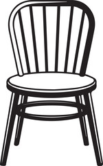 Chair Silhouette Black Vector | Simple Furniture Illustration