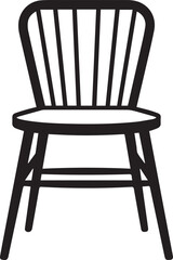 Chair Silhouette Black Vector | Simple Furniture Illustration