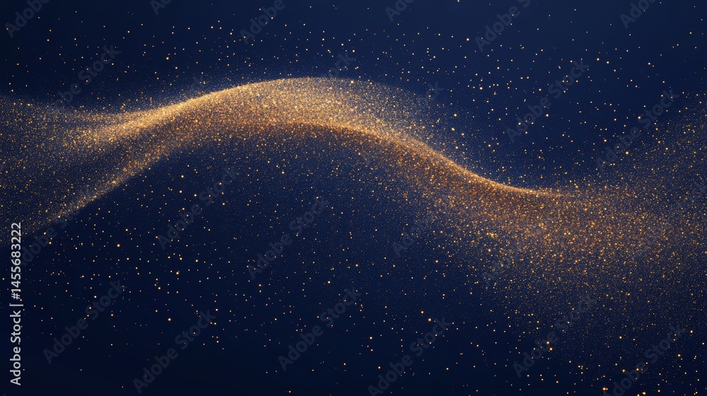 Poster dark blue flowing waves with a starry sky effect creating a serene atmosphere ideal for backgrounds 