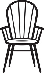 Chair Silhouette Black Vector | Simple Furniture Illustration