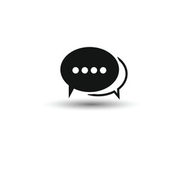 Speech bubble talking chatting discussing concept, chat icon texting symbol flat design template