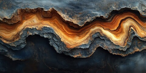 Obraz premium Abstract Textured Artwork with Water and Bark Elements