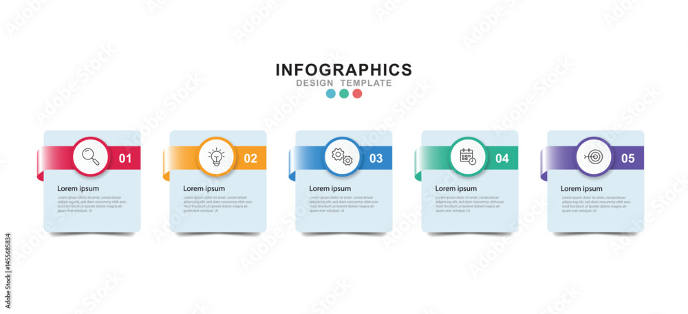 Fototapete vector infographic label design template with icons and 5 options or steps. for your business data. 