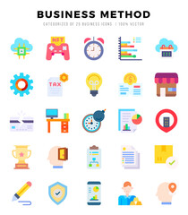 Business Method. Flat icons Pack. vector illustration.