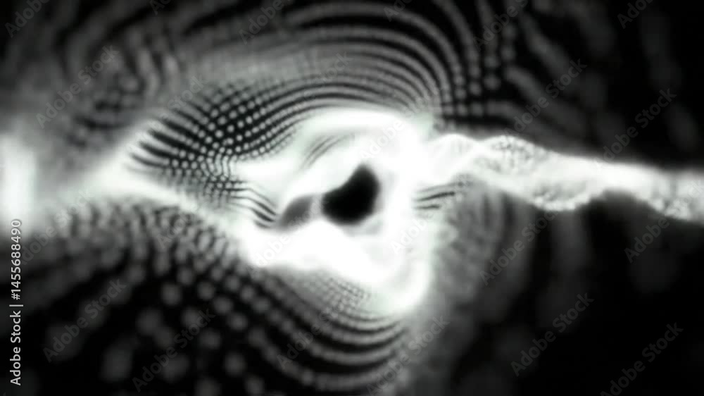 Poster flowing luminous abstract form animation with depth and subtle motion