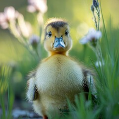 little duckling in the grass
