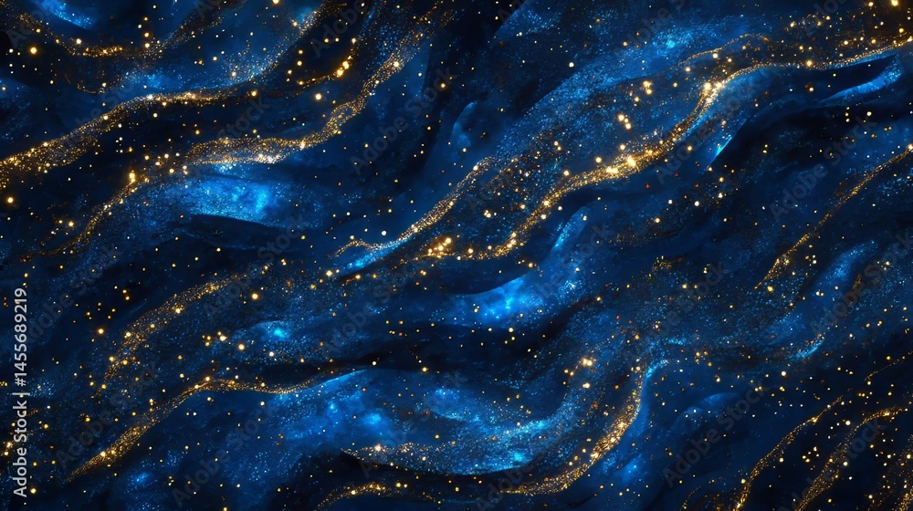 Poster colorful abstract wave of light particles moving in a dark background creating a mesmerizing visual 