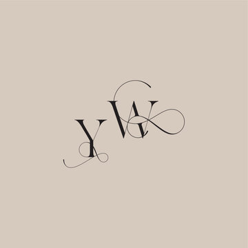 YW letter line and bold mix concept beautiful initial wedding serif monogram logo
