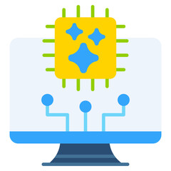 Brain AI Development Flat Vector