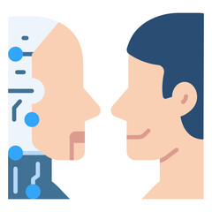 AI Computer Flat Vector