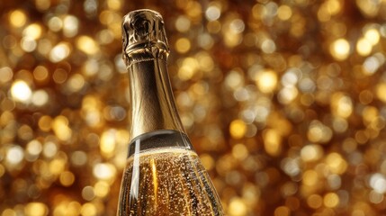Golden bubbles rise in a champagne glass, celebrating life's sparkling moments.
