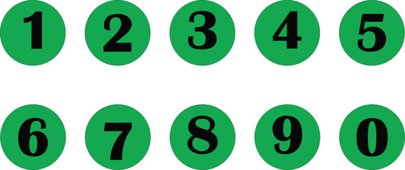 number in round circle vector illustration.