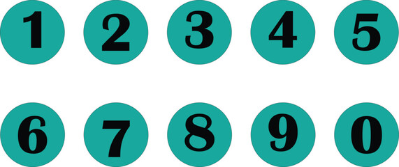 number in round circle vector illustration.