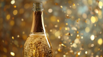 Golden bubbles rise in a champagne glass, celebrating life's sparkling moments.
