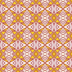 Abstract Ethnic Art, Ikat Seamless Pattern, Yellow and Red Fabric Pattern There are white background, fabric patterns, fabric patterns, consisting of delicate lines, folk fabric patterns, covers, folk
