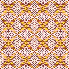 Abstract Ethnic Art, Ikat Seamless Pattern, Yellow and Red Fabric Pattern There are white background, fabric patterns, fabric patterns, consisting of delicate lines, folk fabric patterns, covers, folk