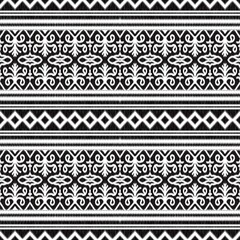 Abstract ethnic art, Ikat seamless patterns, white and black fabric patterns. Fabric patterns, fabric patterns consist of delicate lines, folk fabric patterns, covers, folk patterns, wallpaper, carpet