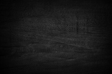 Black wooden wall background, texture of dark bark wood with old natural pattern for design art work, top view of grain timber.