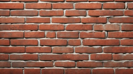 Fototapeta premium Aged brick wall texture, red and brown bricks with mortar, slightly cracked and weathered, historical urban look, photorealistic, high-resolution, straight-on view, seamless background