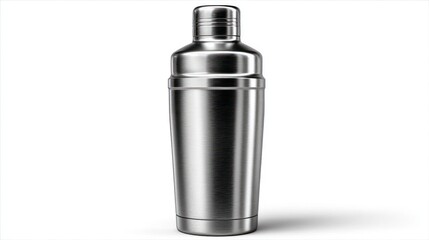 Stainless Steel Cocktail Shaker for Bartending and Drink Mixing Modern Design with Brushed Fin
