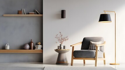 A Harmonious Blend of Textures Colors and Light Creating a Cozy and Inviting Interior Design with Modern Style Concept
