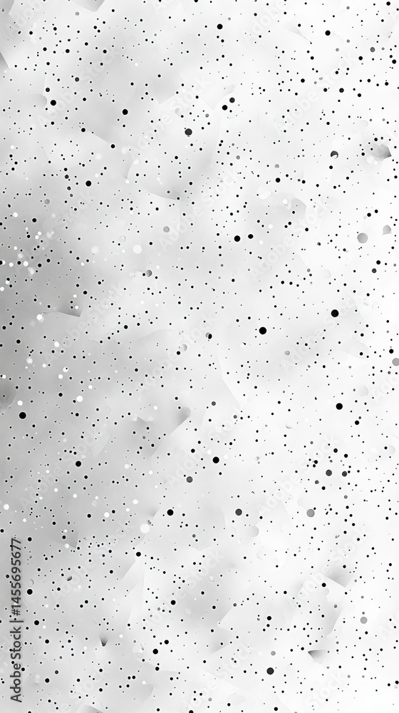 Poster monochrome abstract design featuring varying dot patterns transitioning from light to dark in a grad