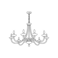 Chandelier Line Art