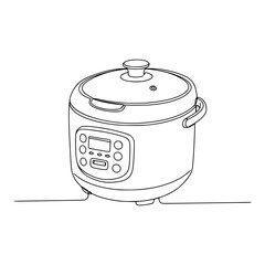 Rice Cooker Line Art