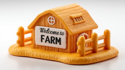 Welcome to Farm A Miniature Barn with Rustic Charm and Inviting Signage