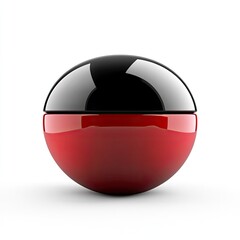Red and black sphere, glossy finish