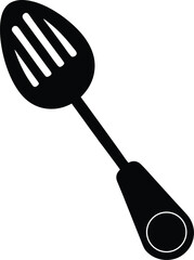 spatula flipping egg on white background  