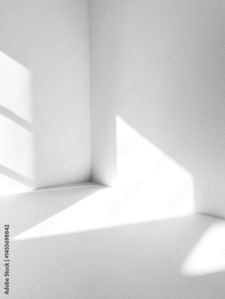 Poster bright and minimal interior space showcasing curved walls and soft light, creating an inviting and s