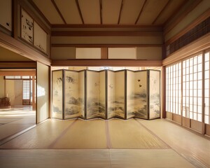 A Minimalist Sanctuary Japanese Aesthetic Interior Design Capturing Serenity and Simplicity Harmonizing Natural Elements Creating an Elegant and Peaceful Atmosphere to Relax
