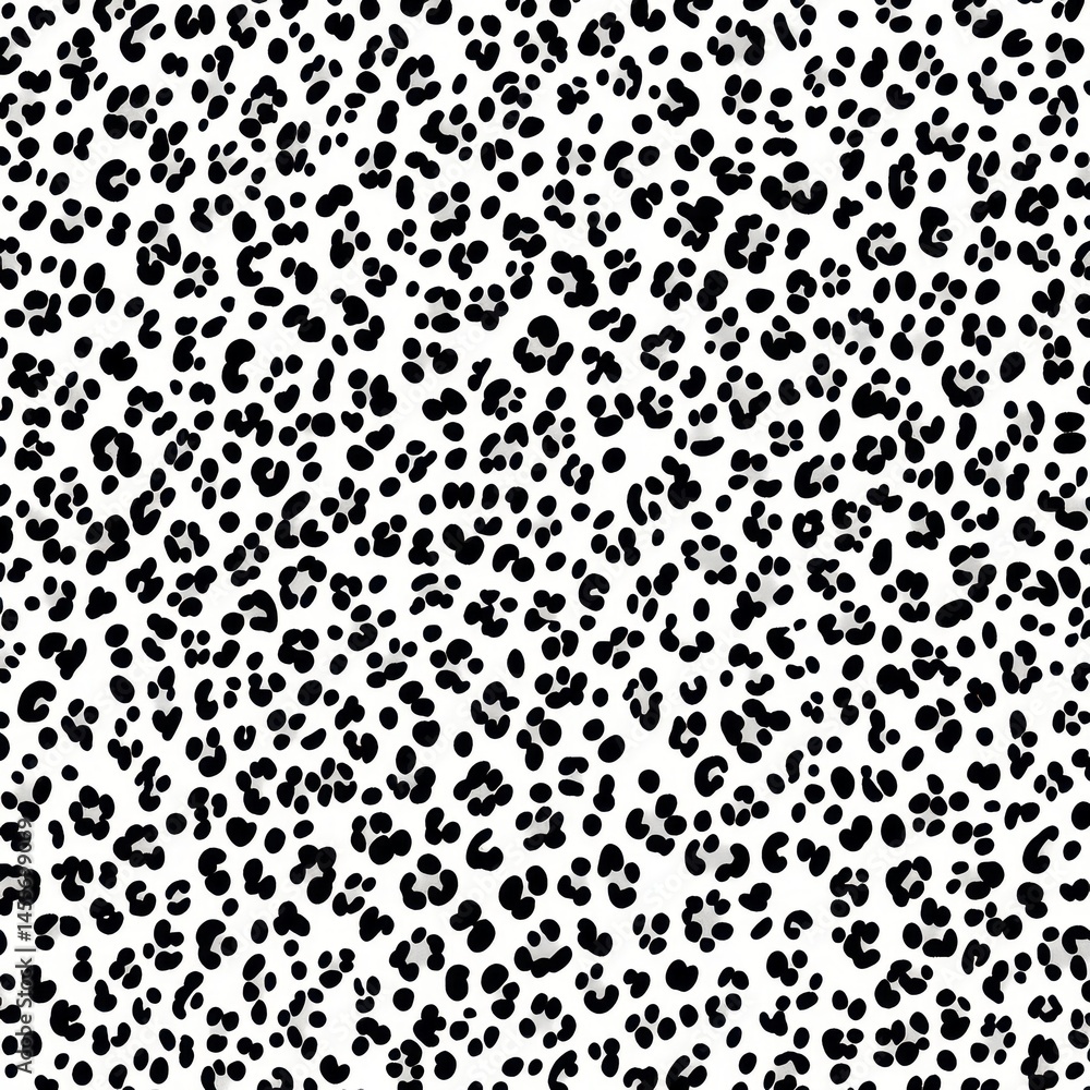 Poster seamless leopard print pattern in black and white for fashion and design applications and background