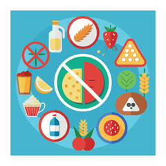 Colorful Round Food Allergen Icons