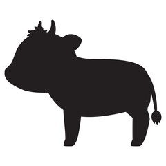 横向きのウシのシルエット