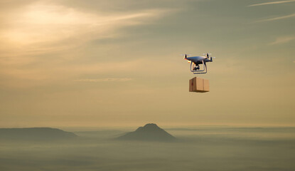 Artificial intelligence technology for drone delivery concept