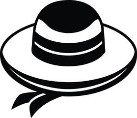 straw hat with ribbon on white background  .eps