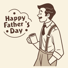happy father's day concept vector illustration