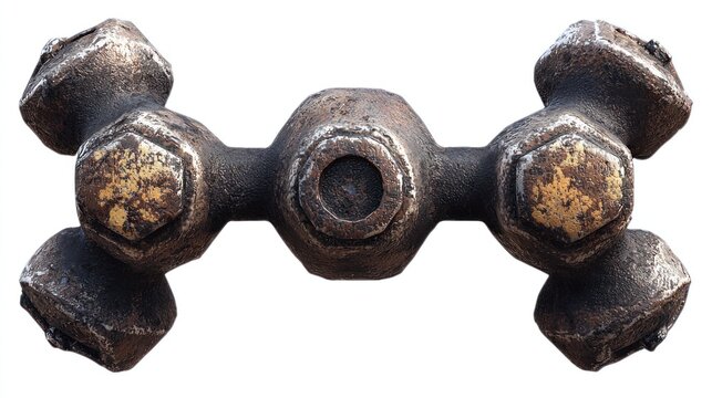 Rustic Hexagonal Metal Artifact: A Study in Industrial Design