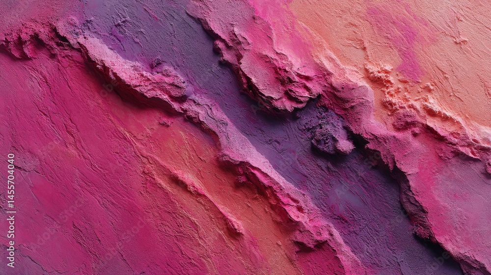 Poster This vibrant textured surface features soft irregular brush patterns in deep magenta and pink tones, providing a unique backdrop with copy space on the right side