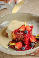 French Toast with Berry Compote and Custard A Delicious Culinary Delight