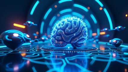 AI Learning and Artificial Intelligence Concept. Business, modern technology, internet and networking concept.