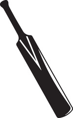 Cricket Bat Icon Silhouette | Black Vector for Athletic and Sports Art
