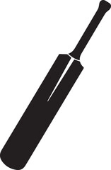 Cricket Bat Icon Silhouette | Black Vector for Athletic and Sports Art