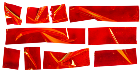 Orange Glossy Tape Strips Set Illustration for Craft, Scrapbooking, and Design Projects