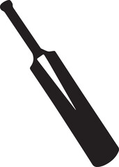 Cricket Bat Icon Silhouette | Black Vector for Athletic and Sports Art