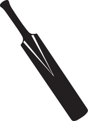 Cricket Bat Icon Silhouette | Black Vector for Athletic and Sports Art